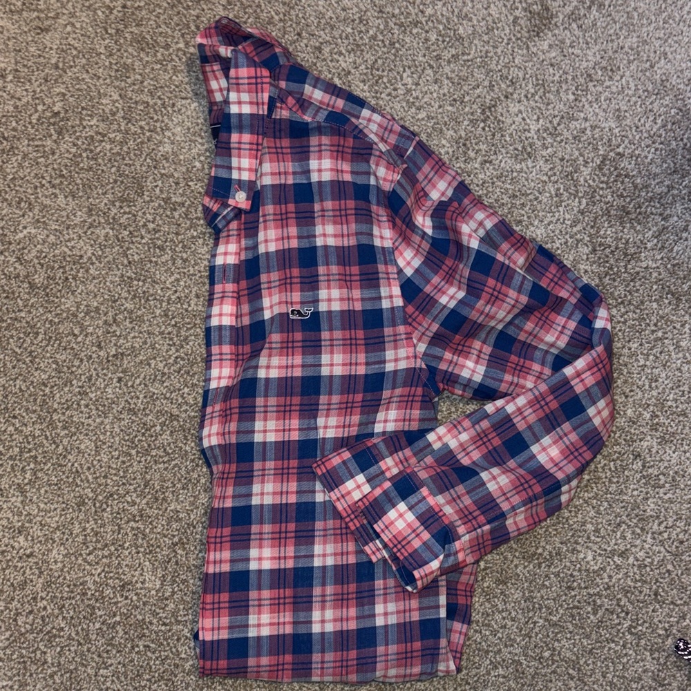 Vineyard Vines Kids Plaid Shirt - Blue and Pink